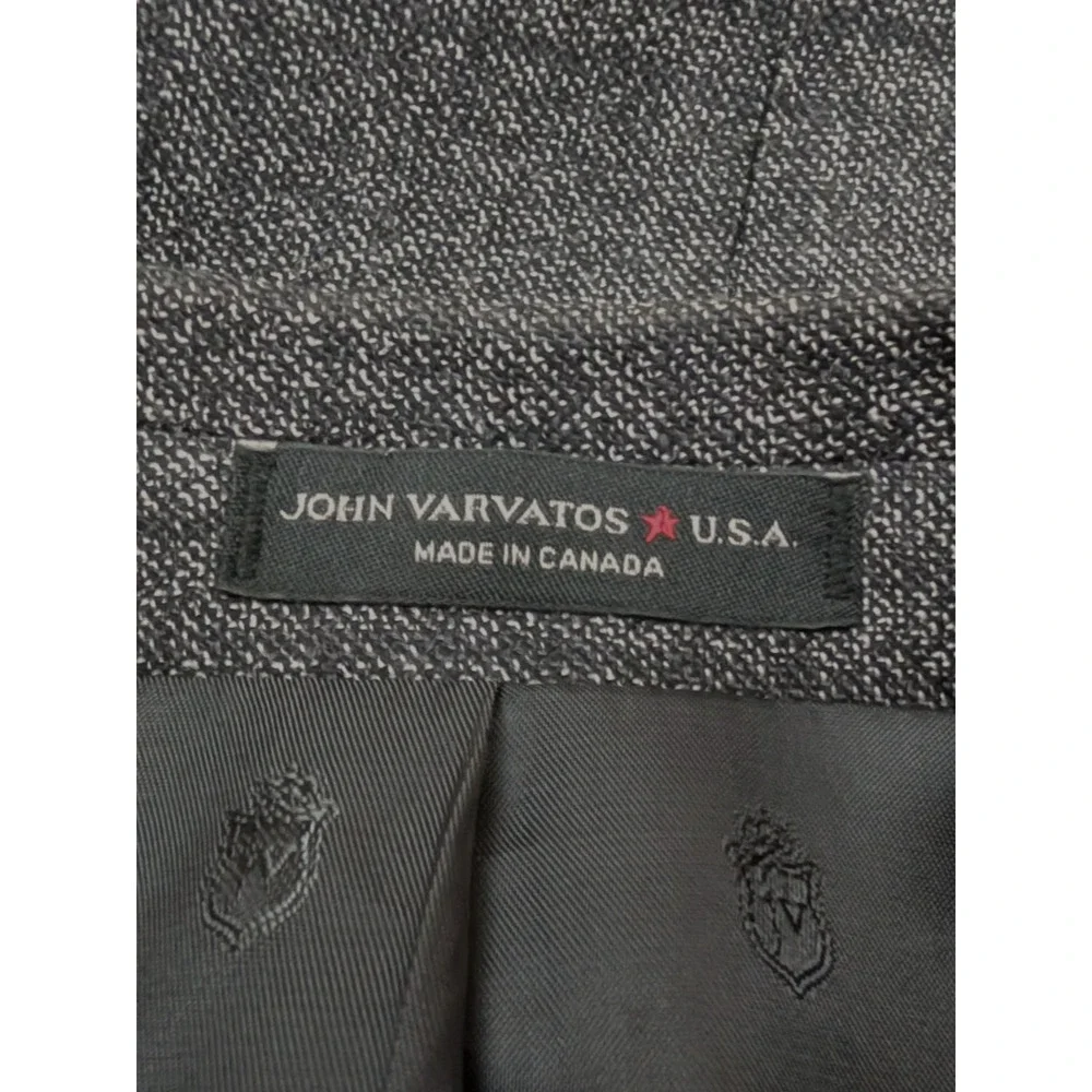 John Varvators USA sz 44L 100% Wool Blazer Jacket gray black lined 0954